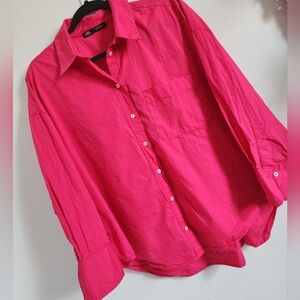 Zara Fuchsia Button-Up Shirt